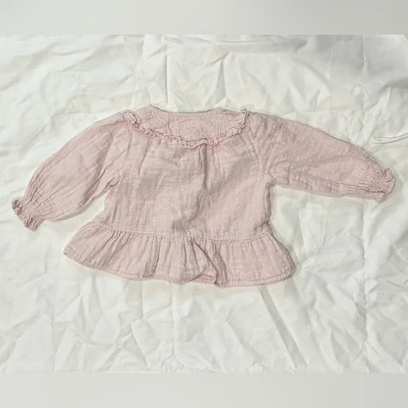 Zara Pink Ruffled Blouse - Picture 2 of 2